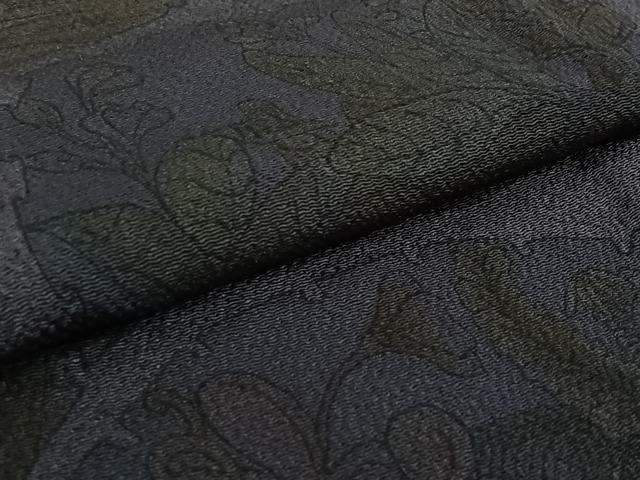 平和屋着物▽訪問着 単衣 草花文 鬼しぼ縮緬 正絹 逸品 AABL3998jh