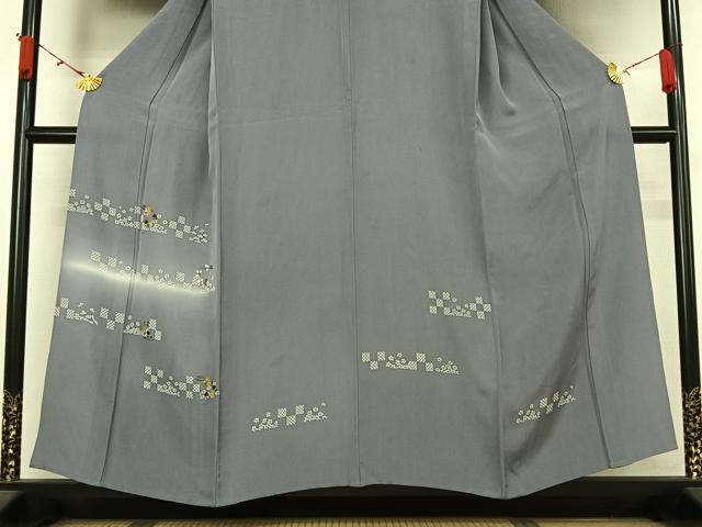 平和屋着物▽訪問着 単衣 草花文 暈し染め 金彩 正絹 逸品 AABL4002jh