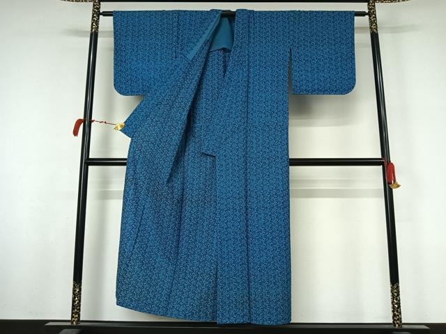 平和屋着物▽小紋 単衣 総刺繍 唐草文 AABL4005jh