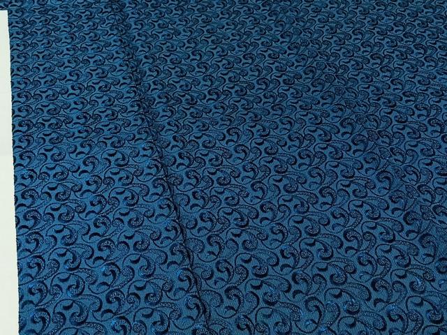 平和屋着物▽小紋 単衣 総刺繍 唐草文 AABL4005jh
