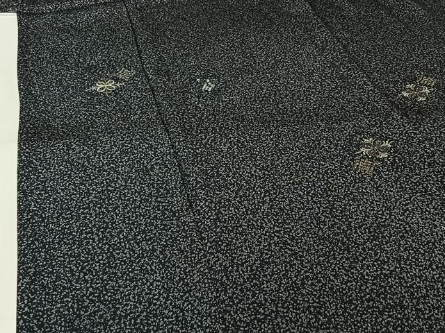 平和屋着物▽上質な小紋 単衣 刺繍 飾花文 たたき染め 金銀糸 正絹 逸品 未使用 AABL4011jh