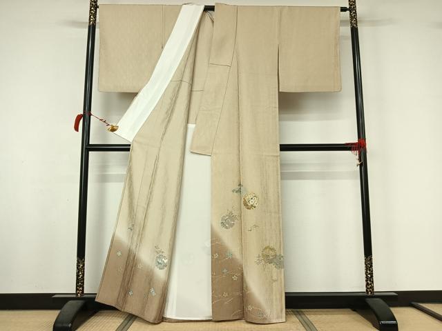 平和屋着物▽豪華色留袖 単衣 作家物 駒刺繍 雪輪花文 暈し染め 金銀彩 正絹 逸品 AABL4021jh