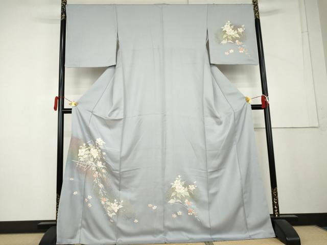 平和屋着物●訪問着 草花文 暈し染め 金彩 正絹 逸品 AABL4049cs