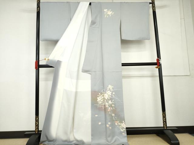 平和屋着物●訪問着 草花文 暈し染め 金彩 正絹 逸品 AABL4049cs