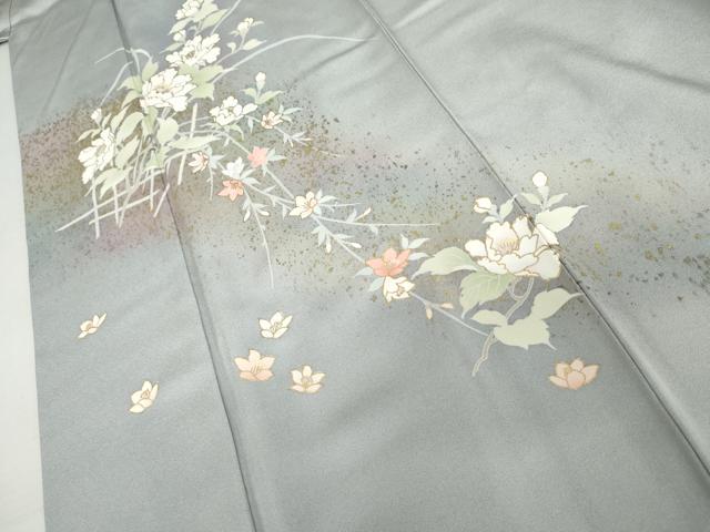 平和屋着物●訪問着 草花文 暈し染め 金彩 正絹 逸品 AABL4049cs