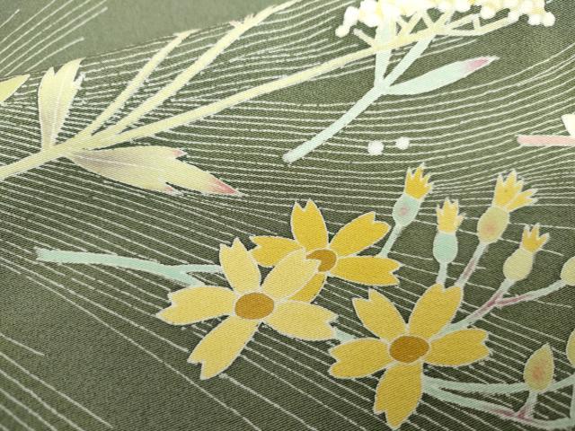 平和屋着物●訪問着 友禅 作家物 枝花文 正絹 逸品 AABL4053cs