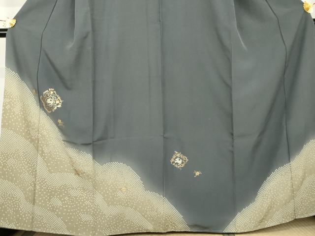 平和屋着物●訪問着 絞り 竹屋町刺繍 跳び兎 金糸 正絹 逸品 AABL4055cs