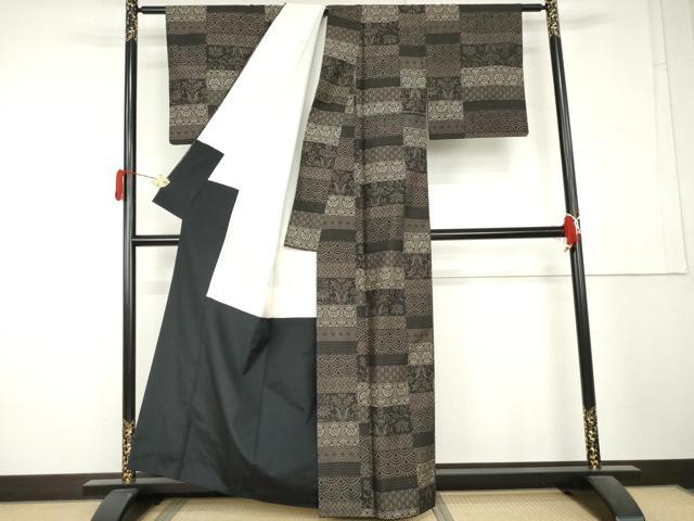 平和屋着物●本場大島紬 9マルキ 吉祥花文 正絹 逸品 AABL4062cs