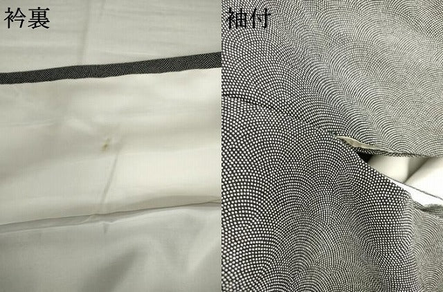 平和屋着物●小紋師 飯島輝也 江戸小紋 鮫小紋柄 黒地 正絹 逸品 AABL4063cs