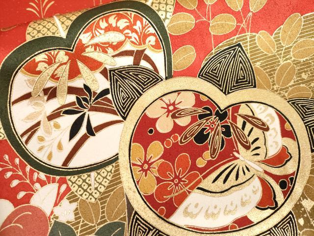 平和屋着物●豪華振袖 駒刺繍 橘 花蝶文 暈し染め 金彩 正絹 逸品 AABL4082cs