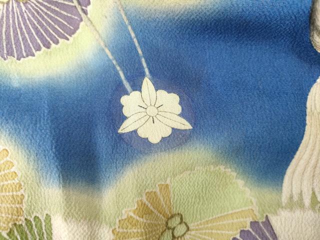 平和屋本店●アンティーク 大正ロマン 振袖 中国三大刺繍 相良刺繍 駒刺繍 飛鶴花松文 暈し染め 金糸 金彩 正絹 逸品 AABL4097cs