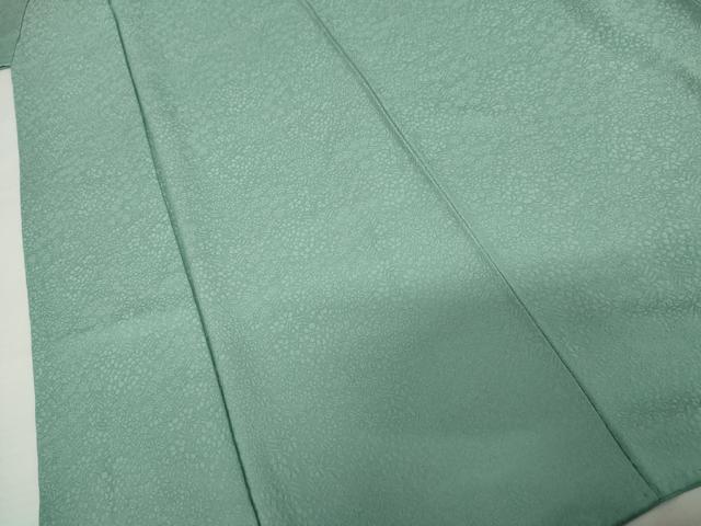 平和屋着物●上質な色無地 草花地紋 青竹色 正絹 逸品 AABL4100cs