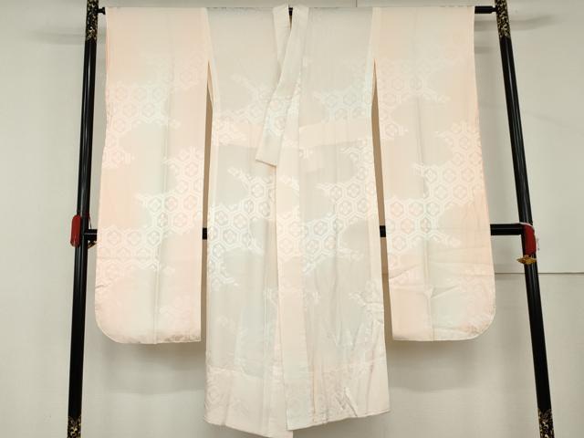 平和屋着物●振袖用長襦袢 無双仕立て 亀甲花地紋 暈し染め 正絹 逸品 AABL4103cs