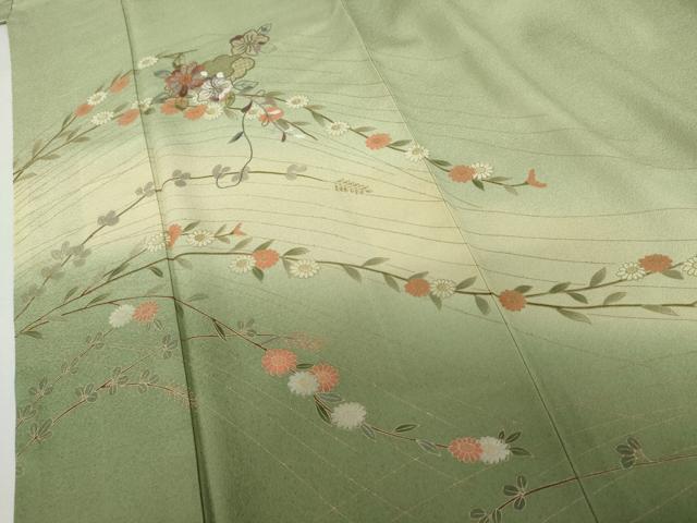 平和屋着物●中国三大刺繍 汕頭刺繍 スワトウ刺繍 訪問着 枝花文 暈し染め 正絹 逸品 AABL4106cs