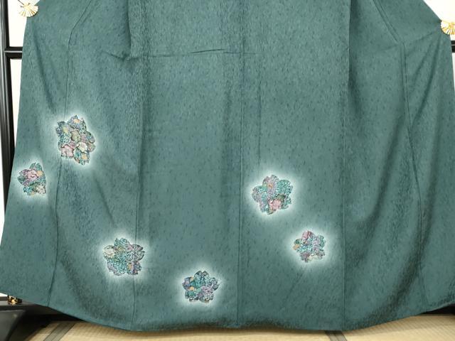 平和屋着物●訪問着 辻が花 絞り 舞花文 暈し染め 正絹 逸品 AABL4107cs