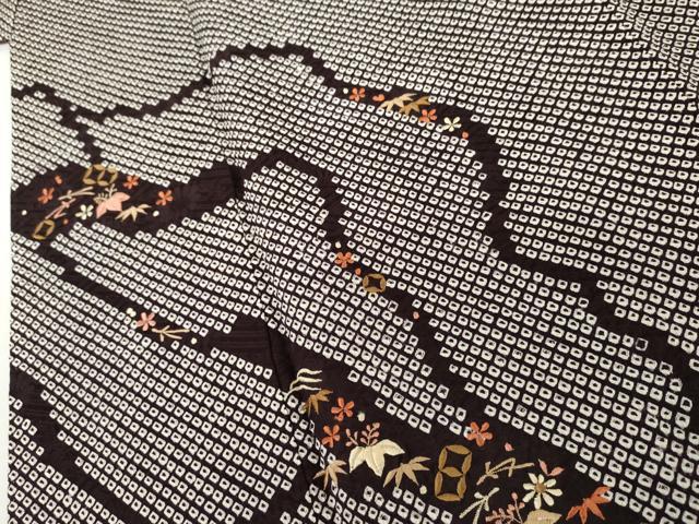 平和屋着物●訪問着 総絞り 刺繍 吉祥花文 正絹 逸品 AABL4119cs