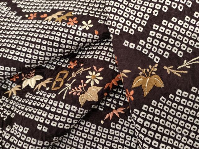 平和屋着物●訪問着 総絞り 刺繍 吉祥花文 正絹 逸品 AABL4119cs
