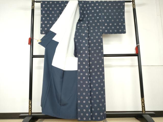 平和屋着物●上質な小紋 舞花文 正絹 逸品 AABL4129cs