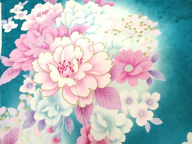 平和屋着物●豪華振袖 刺繍 草花文 暈し染め 金彩 金銀糸 正絹 逸品 未使用 AABL4142cs