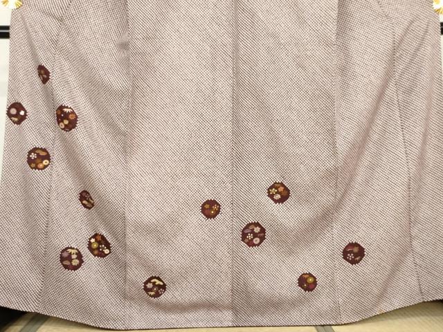 平和屋着物●訪問着 総絞り 刺繍 松竹梅丸文 正絹 逸品 AABL4145cs