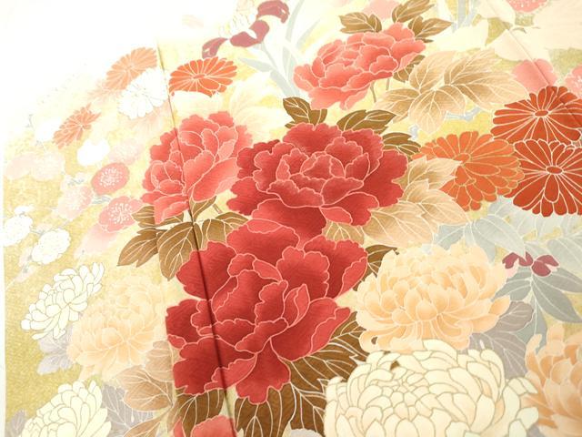 平和屋着物●訪問着 刺繍 花車文 金彩 正絹 逸品 AABL4175cs
