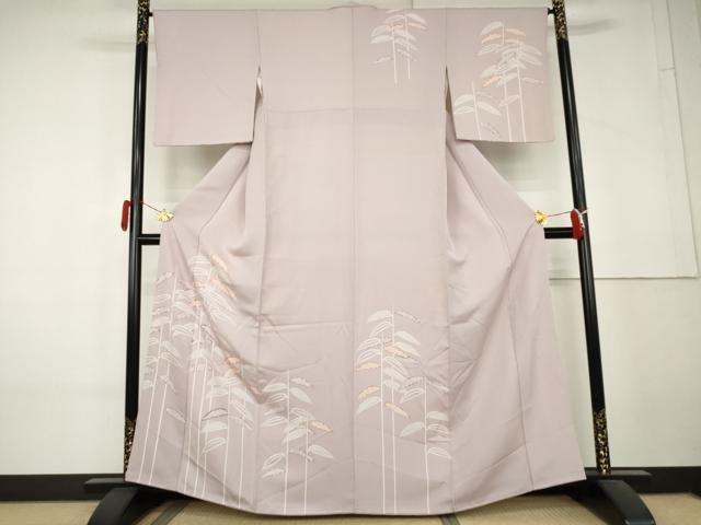平和屋着物●訪問着 刺繍 枝葉文 鈴乃屋扱い 正絹 逸品 AABL4193cs