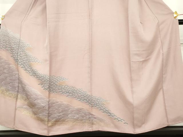 平和屋着物●訪問着 立波松文 金彩 正絹 逸品 AABL4196cs