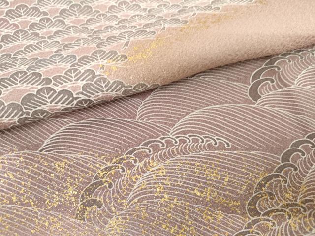 平和屋着物●訪問着 立波松文 金彩 正絹 逸品 AABL4196cs