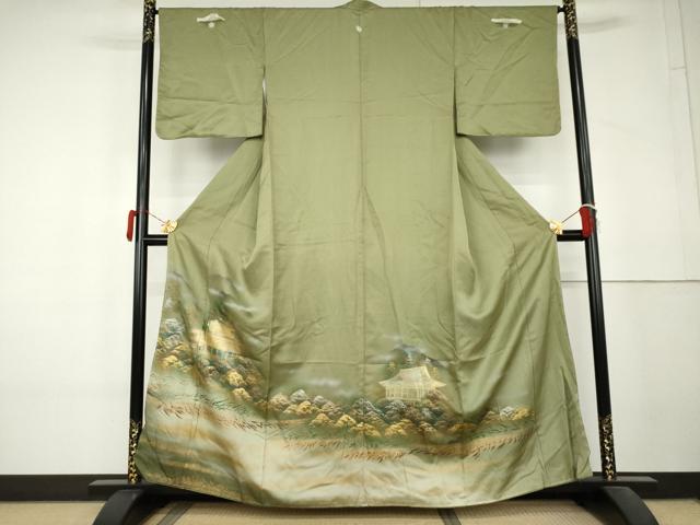 平和屋着物●豪華色留袖 風景樹林文 暈し染め 金銀彩 正絹 逸品 未使用 AABL4208cs