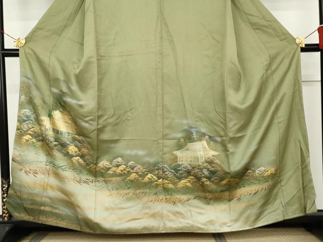 平和屋着物●豪華色留袖 風景樹林文 暈し染め 金銀彩 正絹 逸品 未使用 AABL4208cs