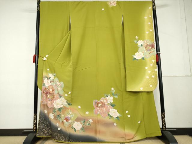 平和屋着物●豪華振袖 花鼓文 桜 暈し染め 金彩 やまと誂製 正絹 逸品 AABL4209cs