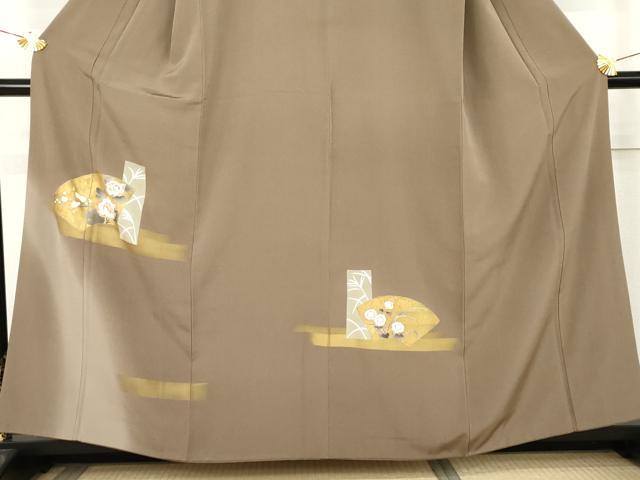 平和屋着物●訪問着 地紙草花文 暈し染め 金彩 正絹 逸品 AABL4214cs