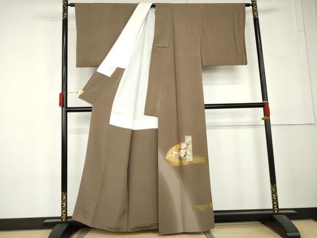 平和屋着物●訪問着 地紙草花文 暈し染め 金彩 正絹 逸品 AABL4214cs
