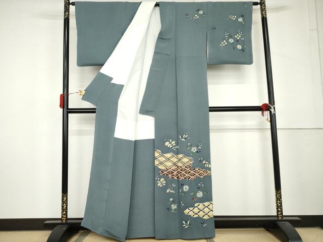 平和屋着物●東京友禅 久呂田明功 訪問着 辻が花 絞り 鬼しぼ縮緬 正絹 逸品 AABL4227cs