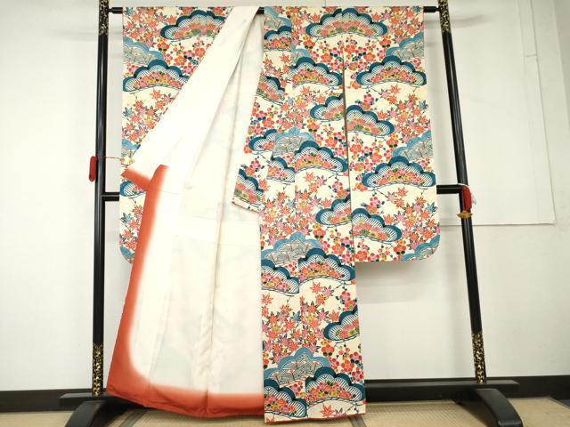 平和屋着物●豪華振袖 型染め 松竹梅文 正絹 逸品 AABL4230cs