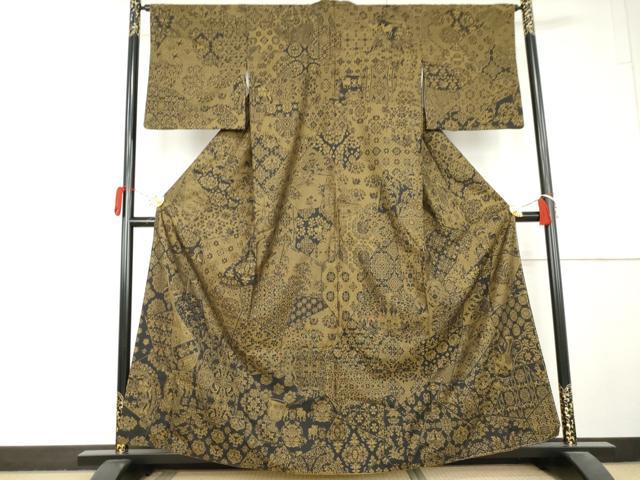 平和屋着物●白泥染の第一人者・絣の魔術師 恵積五郎 本場大島紬 恵大島織物謹製 訪問着 本場大島紬 割込み絣 正絹 逸品 AABL4235cs