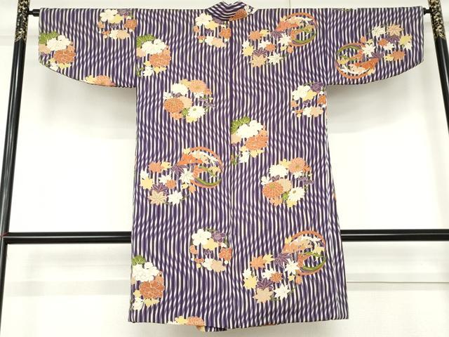 平和屋着物#京都老舗銘店・に志田 道中着 駒刺繍 花丸文 金彩 たとう紙付き 正絹 逸品 AABL4238cs