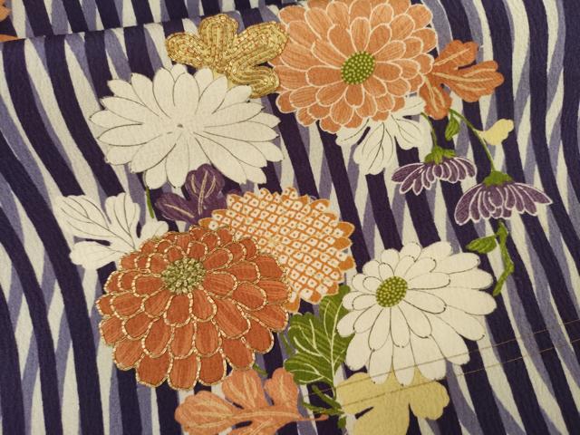 平和屋着物#京都老舗銘店・に志田 道中着 駒刺繍 花丸文 金彩 たとう紙付き 正絹 逸品 AABL4238cs