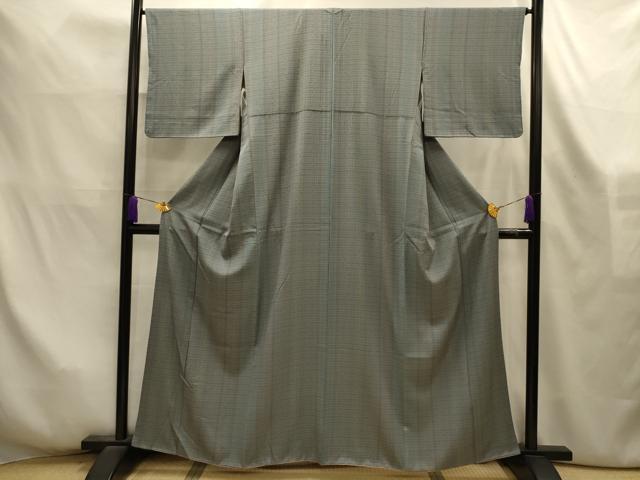 平和屋着物■上質な小紋 格子 花間道 正絹 逸品 AABL4241sx