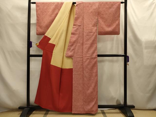 平和屋着物■大変加工の良い総絞り小紋 正絹 逸品 AABL4243sx
