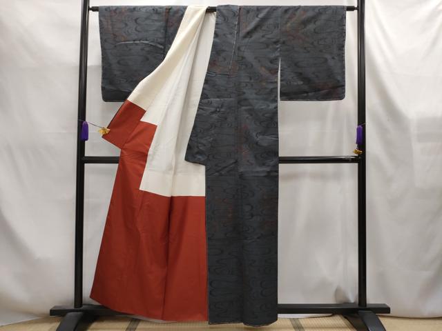 平和屋着物■本場大島紬 7マルキ 流水亀甲文 正絹 逸品 AABL4258sx