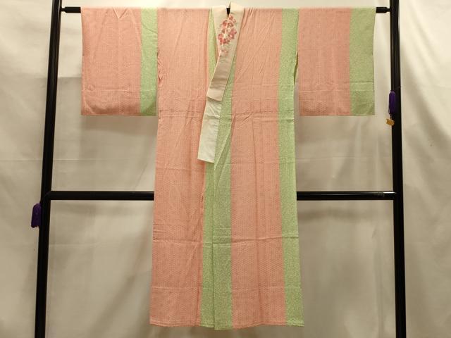 平和屋着物■長襦袢 無双仕立て 麻の葉文様 やまと誂製 半衿刺繍 正絹 逸品 AABL4264sx