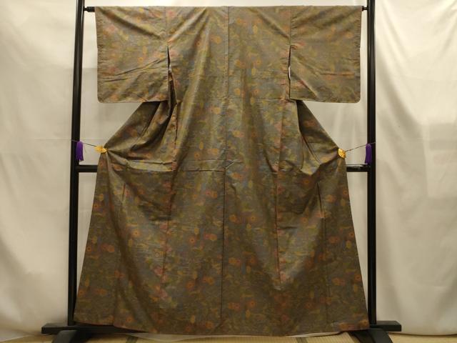 平和屋着物■本場大島紬 7マルキ 流水花文 正絹 逸品 AABL4269sx