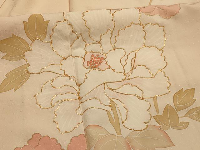 平和屋着物■訪問着 駒刺繍 枝花文 暈し染め 金彩 正絹 逸品 AABL4273sx