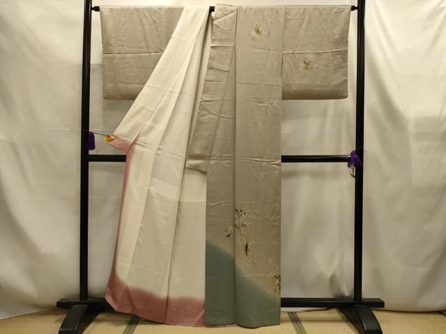 平和屋着物■訪問着 流水花文 暈し染め 金彩 正絹 逸品 AABL4275sx