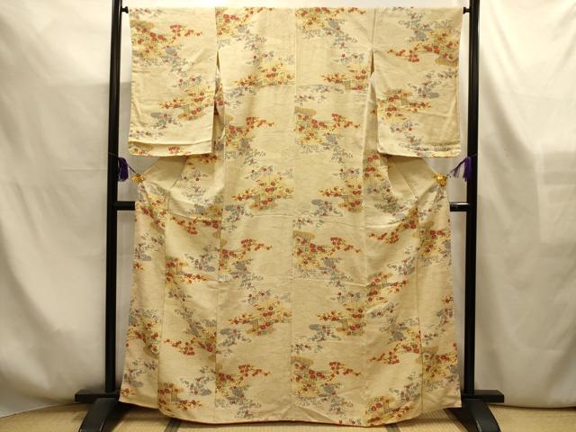 平和屋着物■上質な小紋 立波花文 正絹 逸品 AABL4288sx
