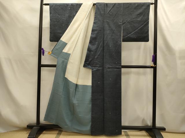 平和屋着物■上質な紬 十字 正絹 逸品 AABL4294sx