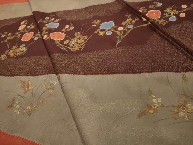 平和屋着物■訪問着 作家物 絞り 草花文 金彩 正絹 逸品 AABL4298sx