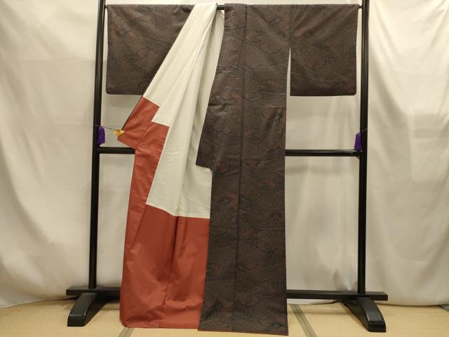 平和屋着物■上質な紬 吉祥籬雲文 正絹 逸品 AABL4302sx