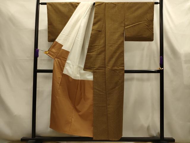 平和屋着物■上質な紬 亀甲文 正絹 逸品 AABL4309sx